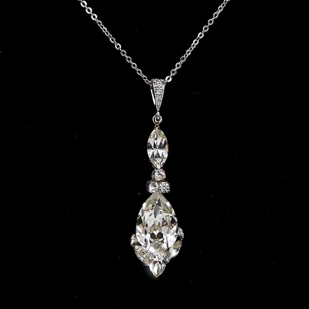 Swarovski marquise teardrop crystal necklace